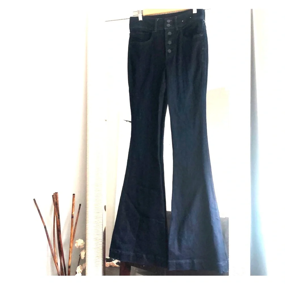 High rise bell flare dark wash jeans - Picture 1 of 3